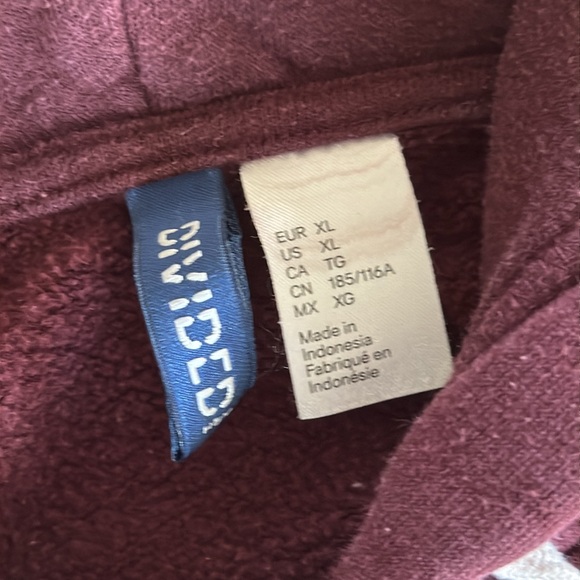 DIVIDED Maroon Red Zip Up Hoodie - Picture 3 of 5